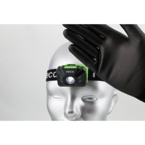 RECA Stirnlampe R160 S mit Sensor und mehreren Leuchtfunktionen, inkl. 3 AAA Batterien